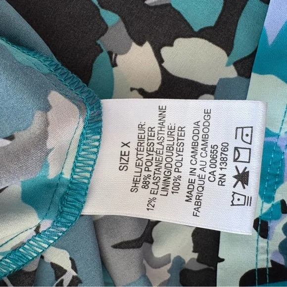 Reitmans Size X Floral Teal Drawstring Women’s Shorts - Picture 5 of 5